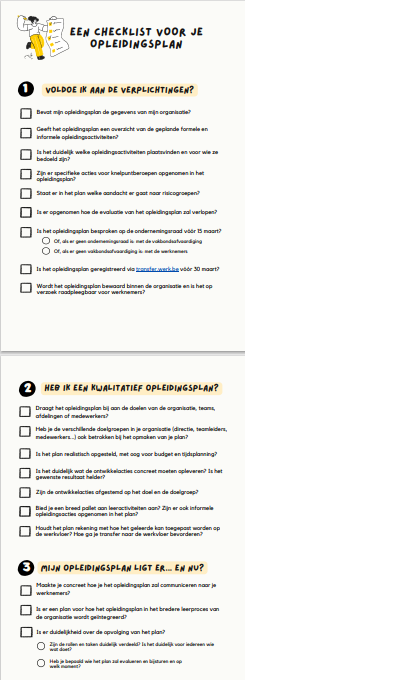 checklist opleidingsplan